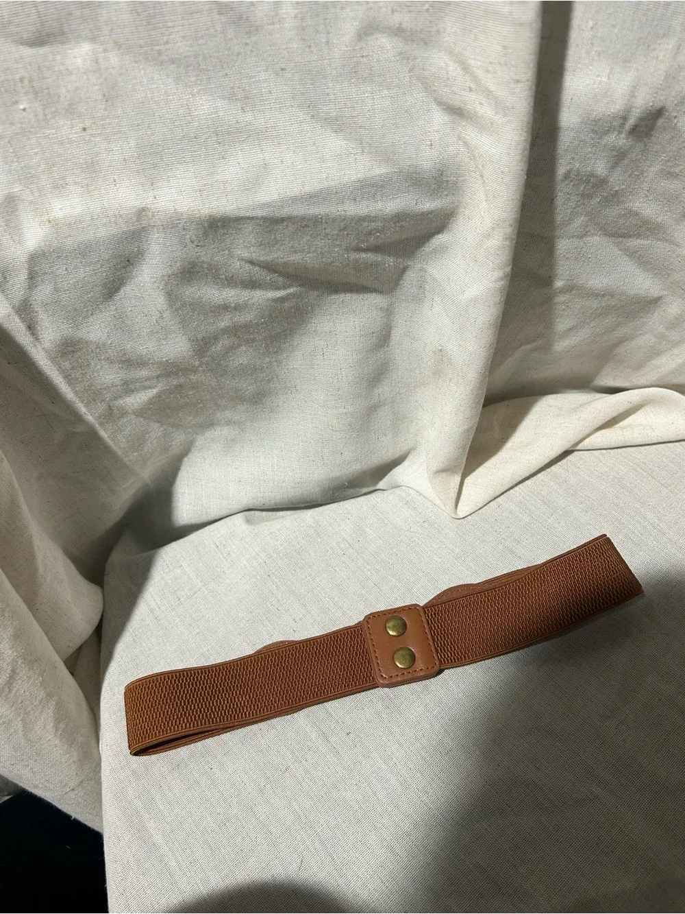Brown Elastic Belt with Turquoise Accent size 10
